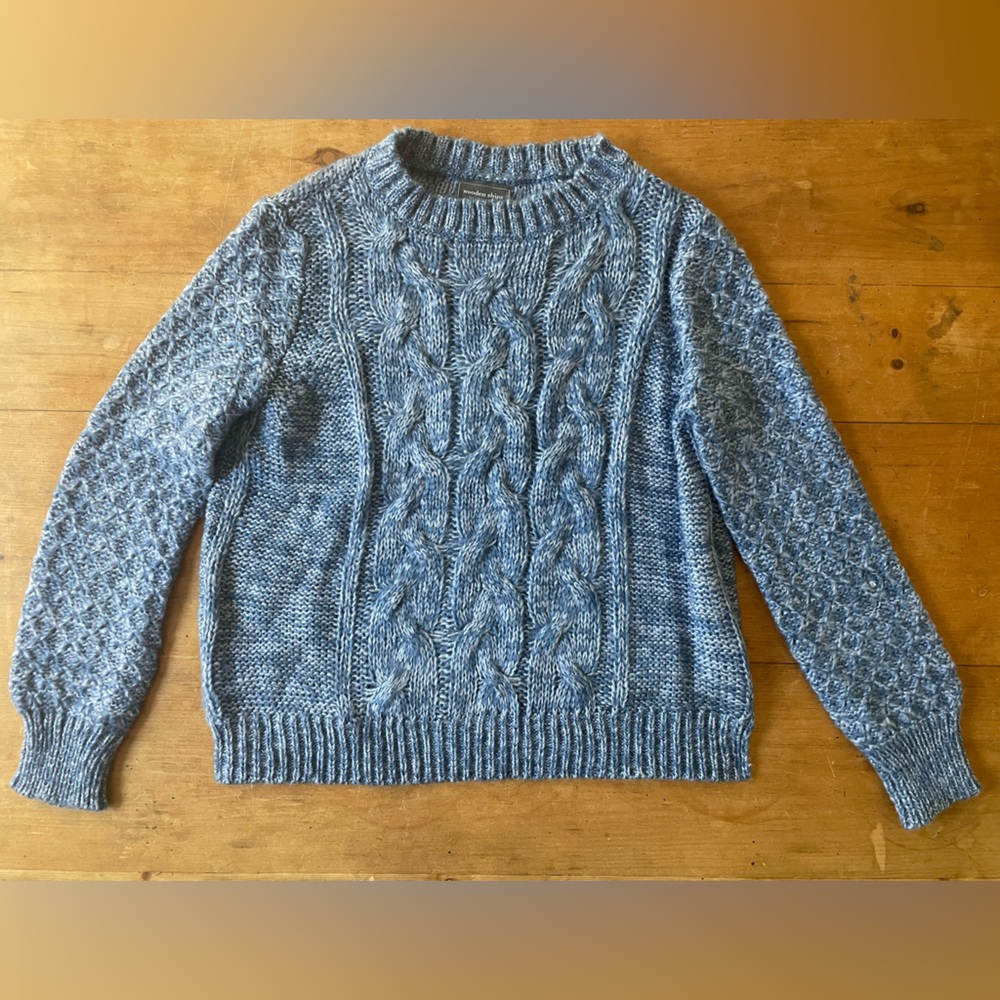 Wooden Ships Blue Cable Knit Sweater